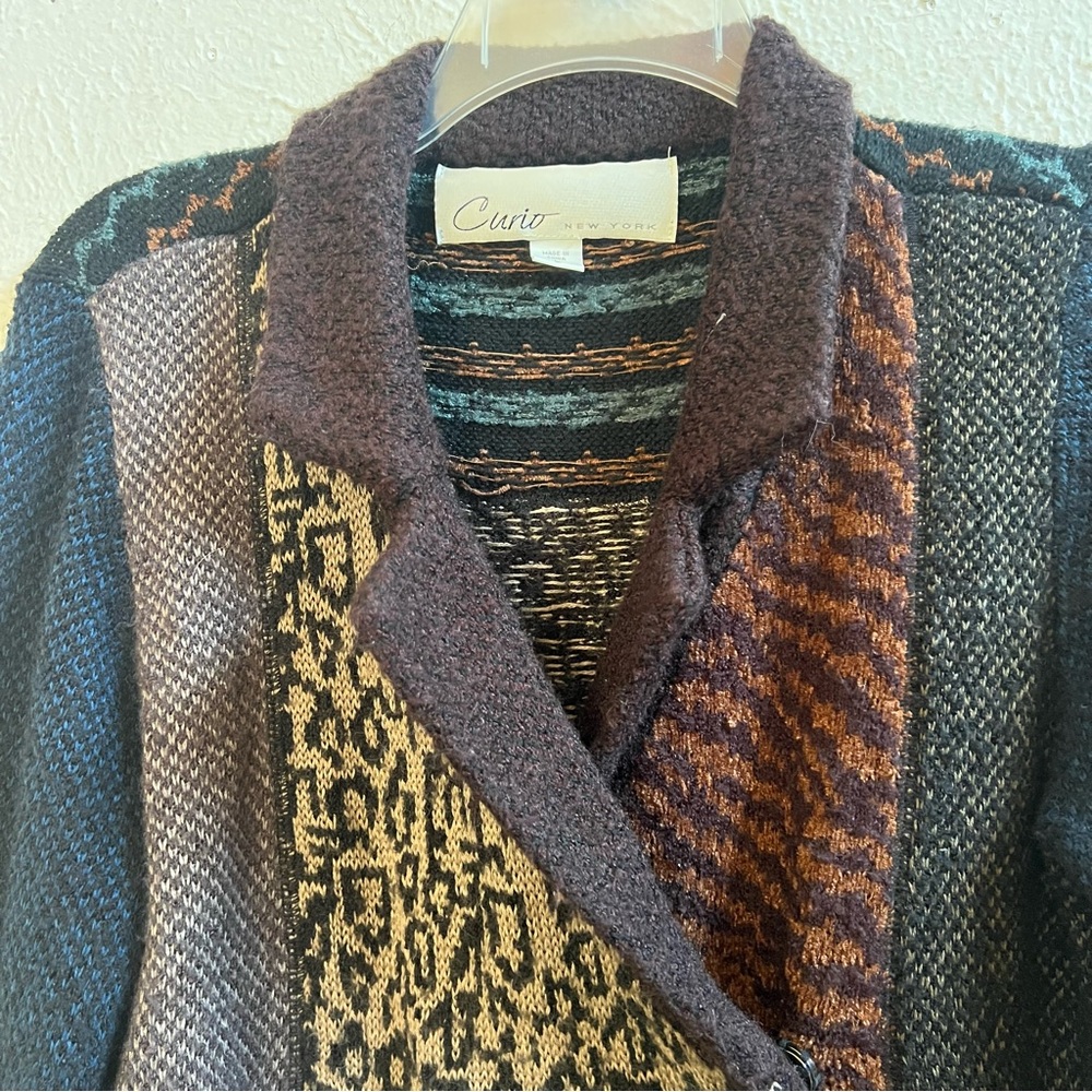 Curio boho knit mixed print cardigan jacket - Picture 4 of 9